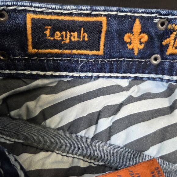 Rock Revival Denim Boot Cut Jeans Leyah 30X33 Tall Distressed Thick Stitch - Picture 12 of 16